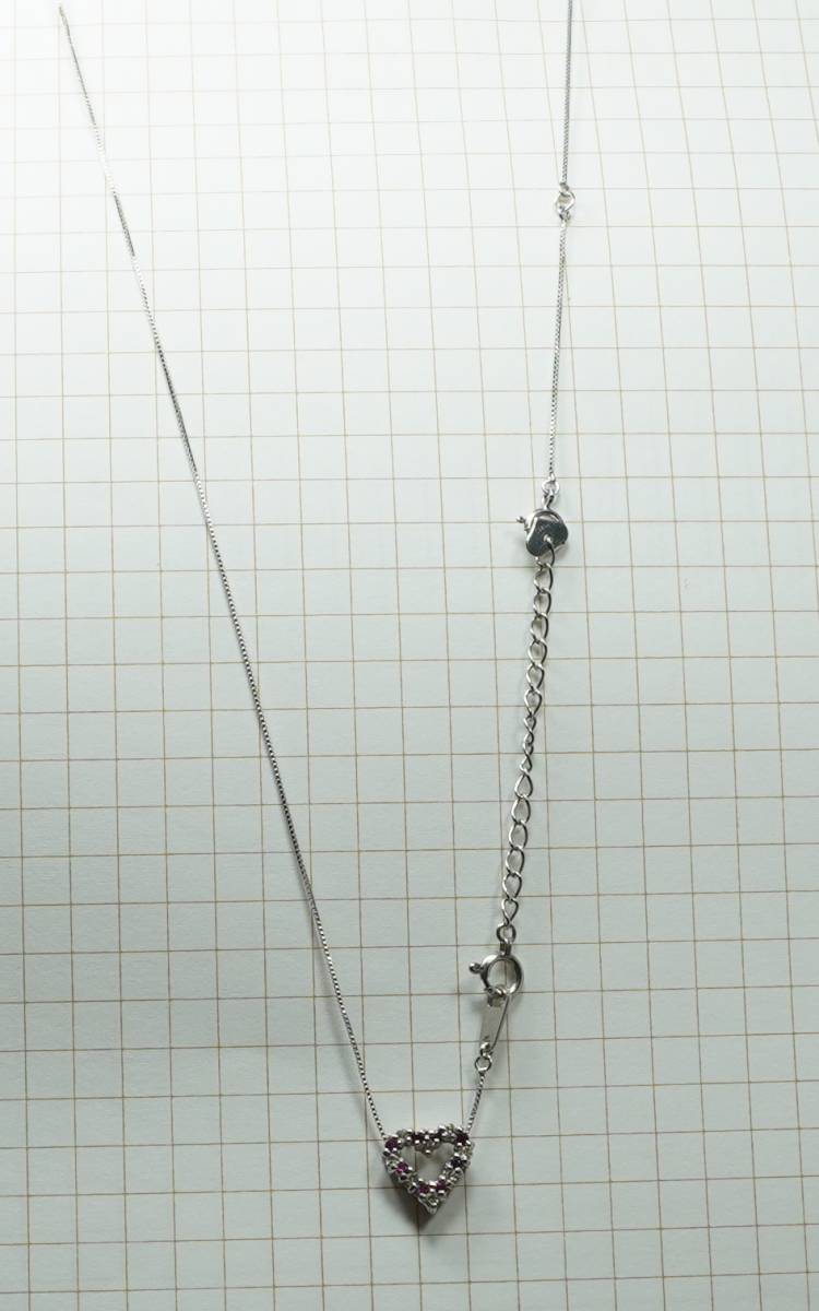 ルビーダイヤネックレス　45cm　k18 pt850 大網てんとう虫　G2111-8 ルビー ネックレス プラチナ950 雫型 ペアーシェイプ ルビー\u0026ダイヤモンドK18WG&frasl;Pt850ネックレス