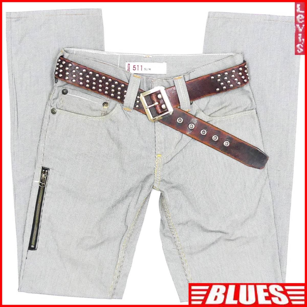 即決☆リーバイス511☆W28 千鳥チェックパンツ Levis メンズ スリム 