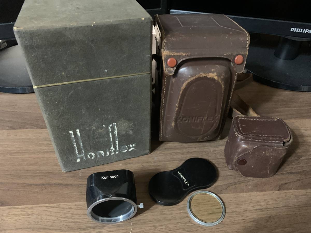 KONIFLEX 85mm 1:3.5 Ⅱ型？ 箱・レンズフード・ケース付 コニ