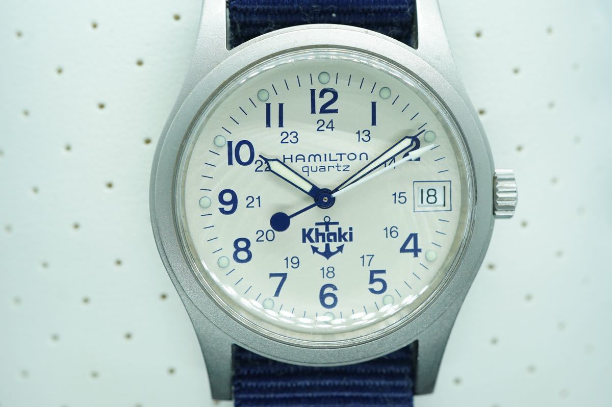 ☆中古☆ HAMILTON khaki カーキ クオーツ 白9797 アンカー 碇 カーキ 