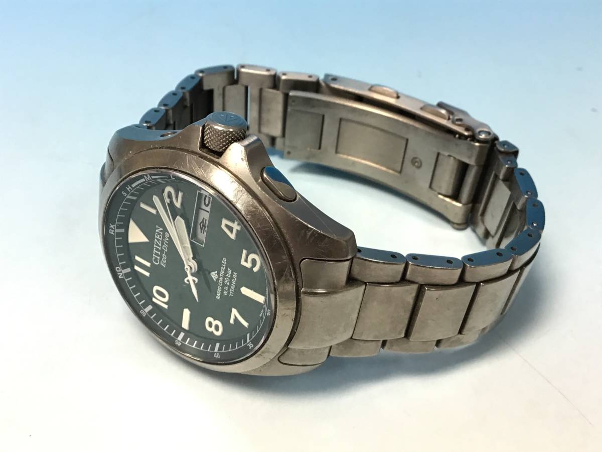 CITIZEN 腕時計 プロマスター H100-S074398 電波ソーラー グリーン文字 