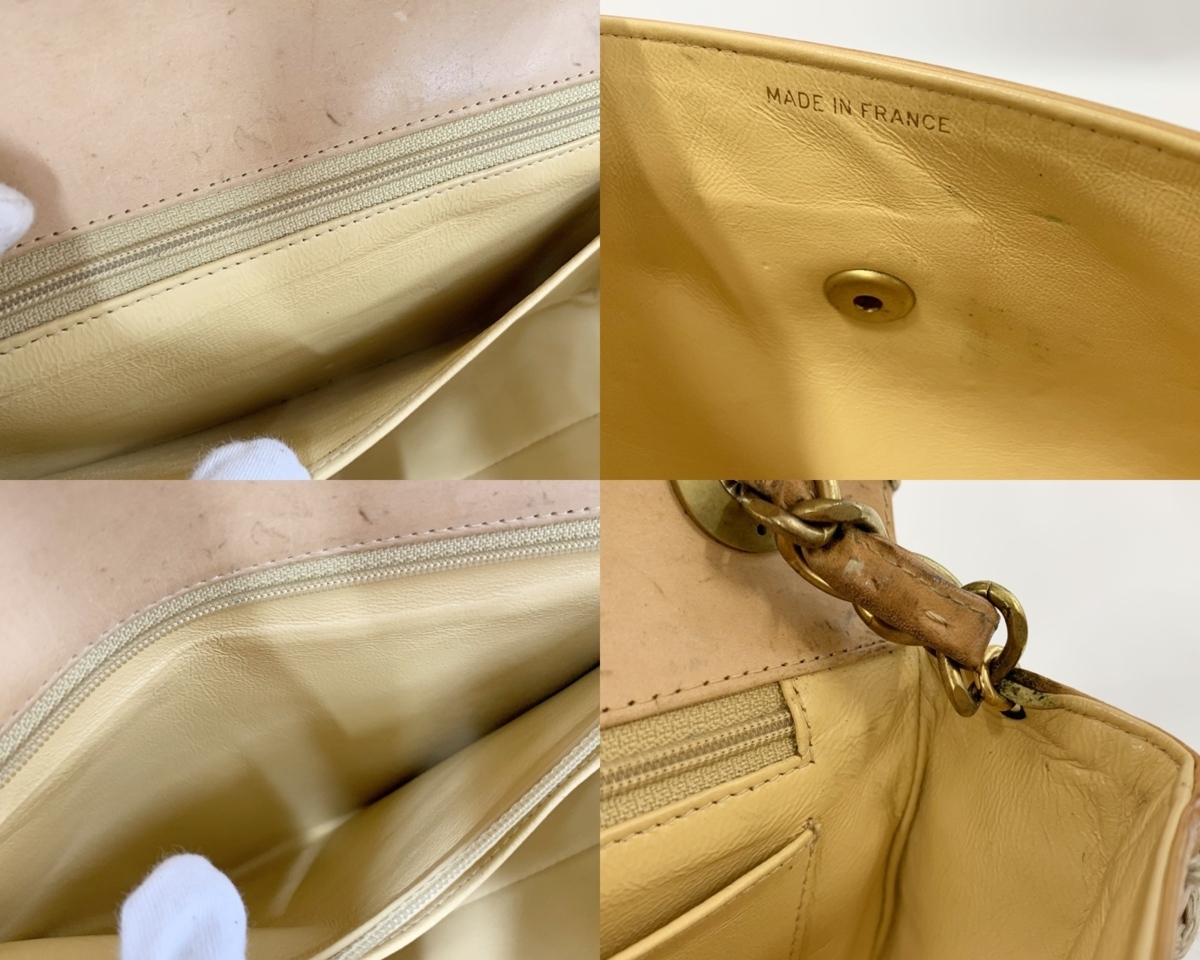 ☆レア☆ CHANEL シャネル ヌメ革 チェーン ショルダーバッグ ブラウン 