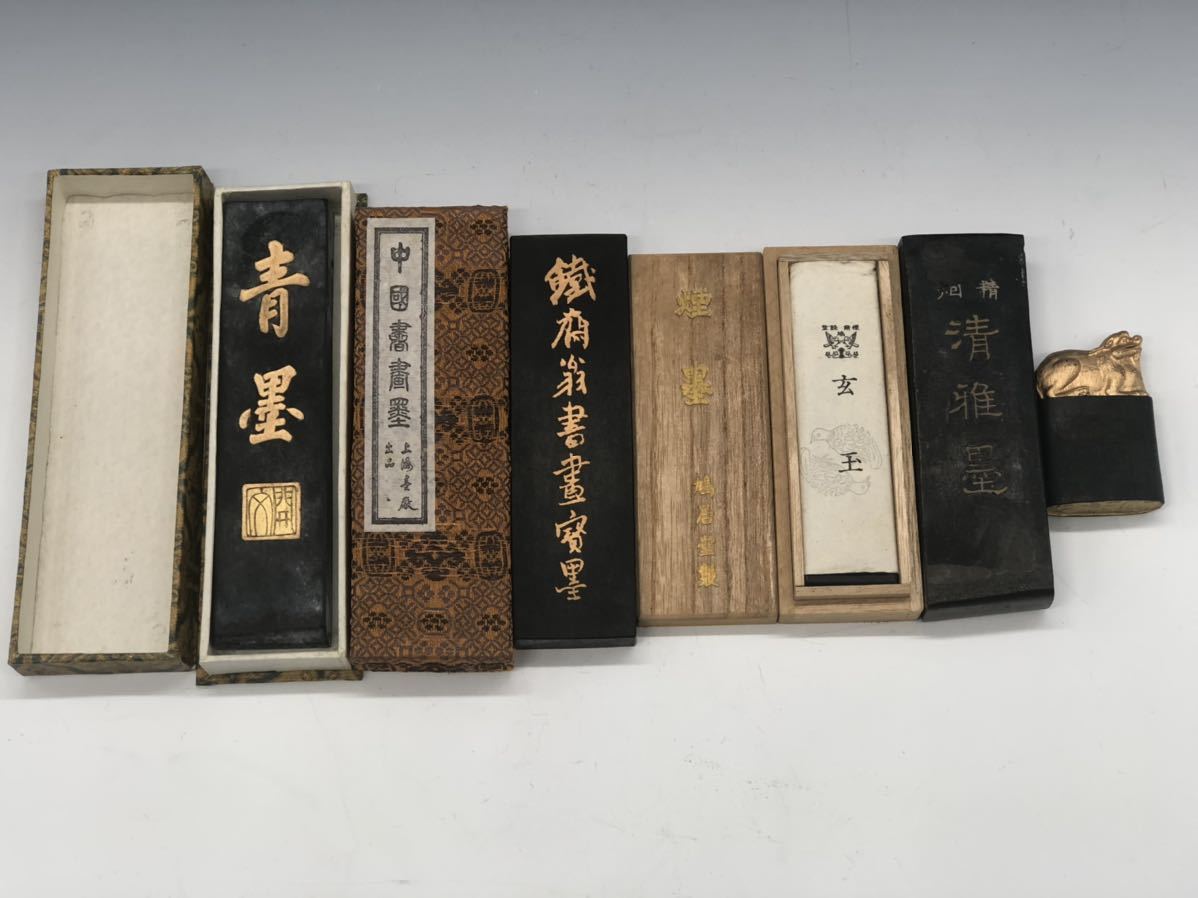 上海中国書画墨 古墨 唐墨 書道具 文房四宝 墨 古墨 墨 唐墨 曹素功