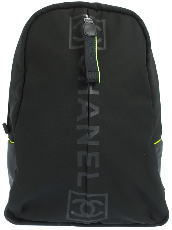 中古 【CHANEL】【リュックサック】シャネル『スポーツライン バックパック』メンズ 1週間保証 スポーツライン CHANEL シャネル ロゴ ジップアップ バック