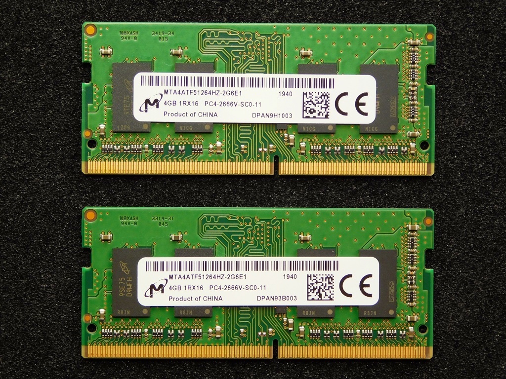 新作登場，人気 Micron 8GB 4GBx2 DDR4 PC4-2666V S.O.DIMM み ＜管理：MIC2666V194003＞(SO-DIMM)｜売買されたオークション情報、yahooの商品情報をアーカイブ公開 - オークファン DIMM