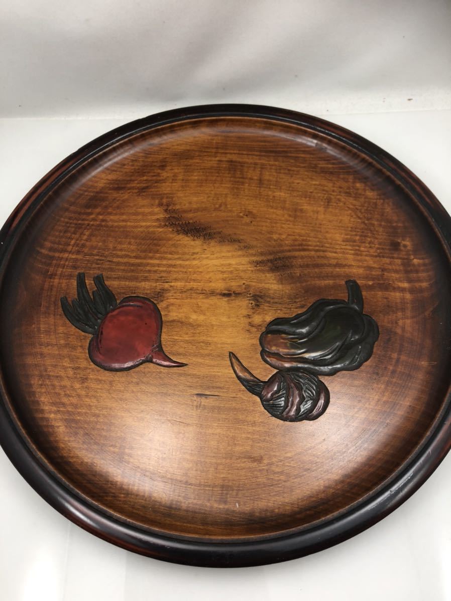 烏城彫野菜柄茶托5枚組 茶托（5枚組）野菜/果物 ｜ 岡山特産 烏城彫