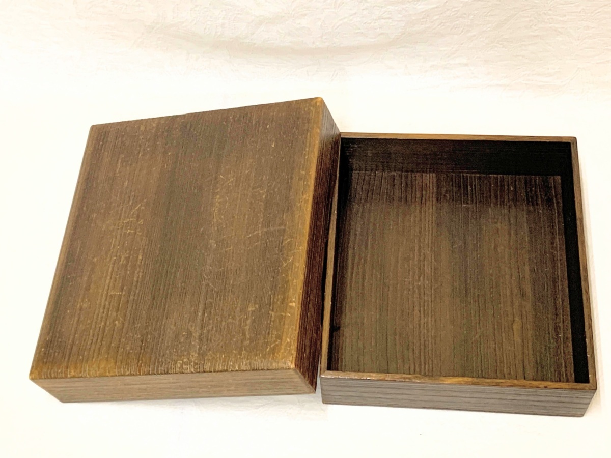8295/木製 色紙箱 木箱 硯箱 道具箱 書道具 古道具 アンティーク 