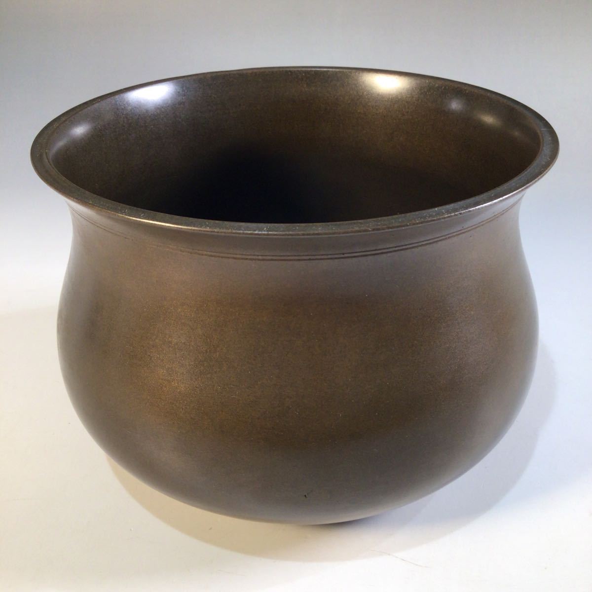 ▽良▽『金屋五郎三郎』作唐銅建水 共箱 茶道具 工芸品 アンティーク