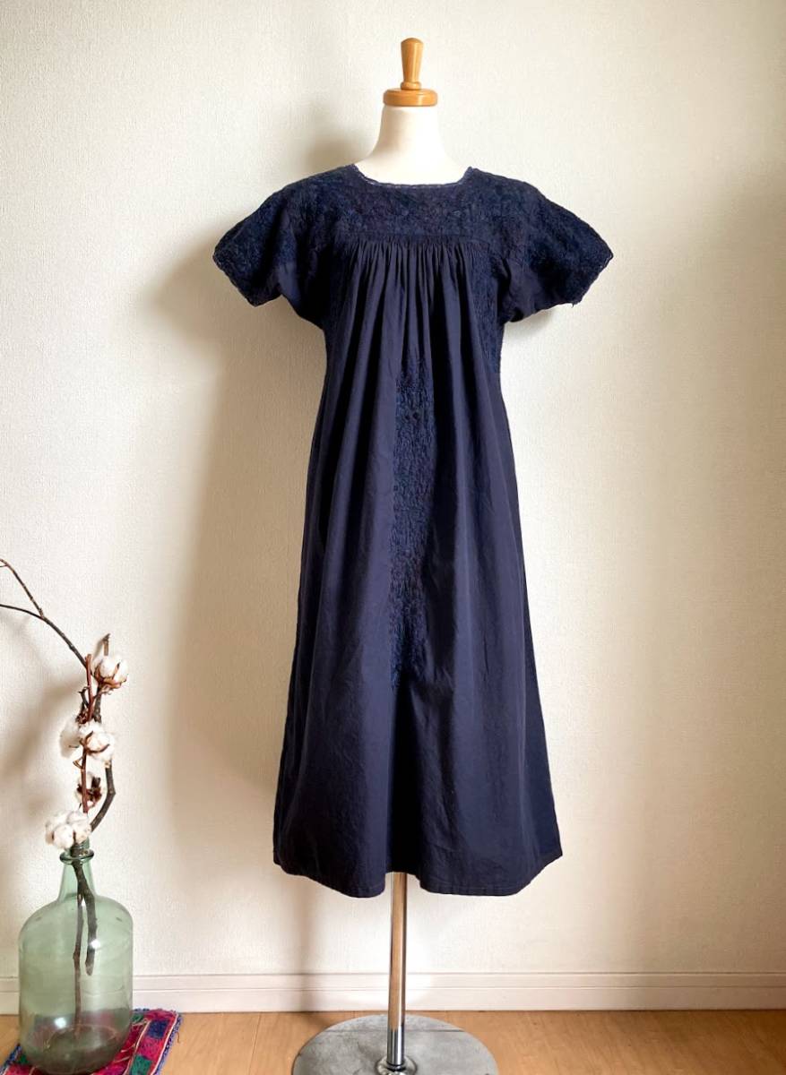 メキシコ刺繍ワンピース・サンアントニーノ・ホワイト〜メキシコ刺繍と