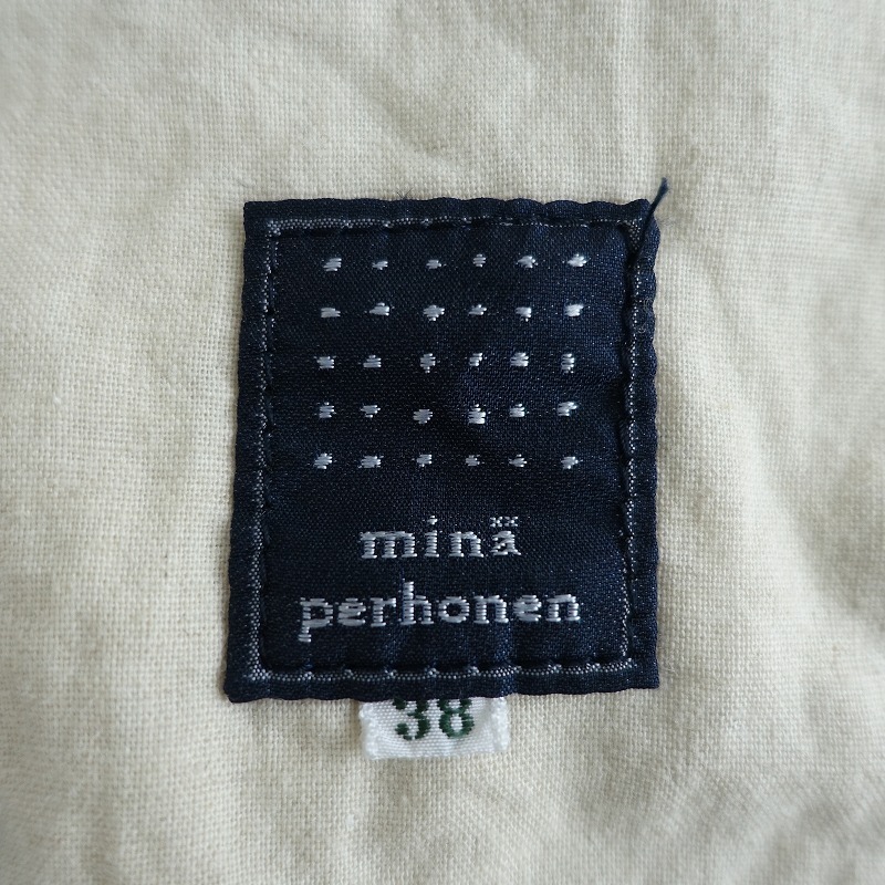 ■ミナペルホネン mina perhonen *alwaysデニムパンツ*38ジーンズジーパン綿麻0721【13G12】 perhonen always mina バルーンワイドデニム EMBテキスタイルパッチワーク デニム
