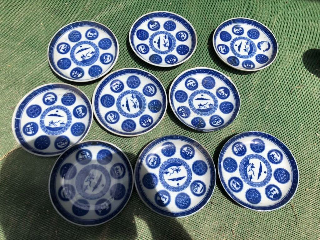 古伊万里 染付 | 小皿 アンティーク 印判 古美術 印判皿 器 - 豆皿 骨董