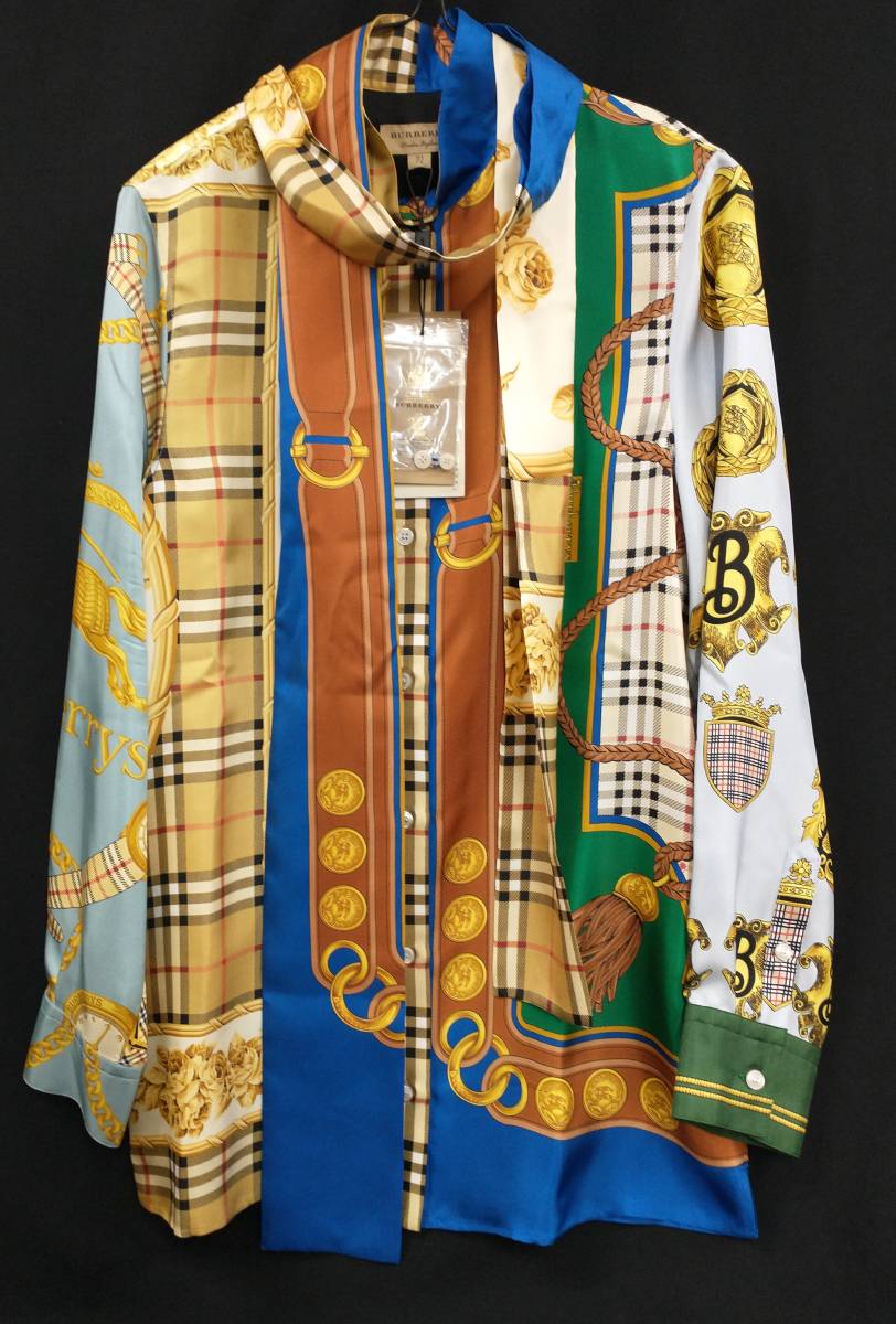 バーバリー シルクシャツ 2019AW 新品タグあり BURBERRY - バーバリー シルクシャツ 2019AW 新品タグありの通販 by