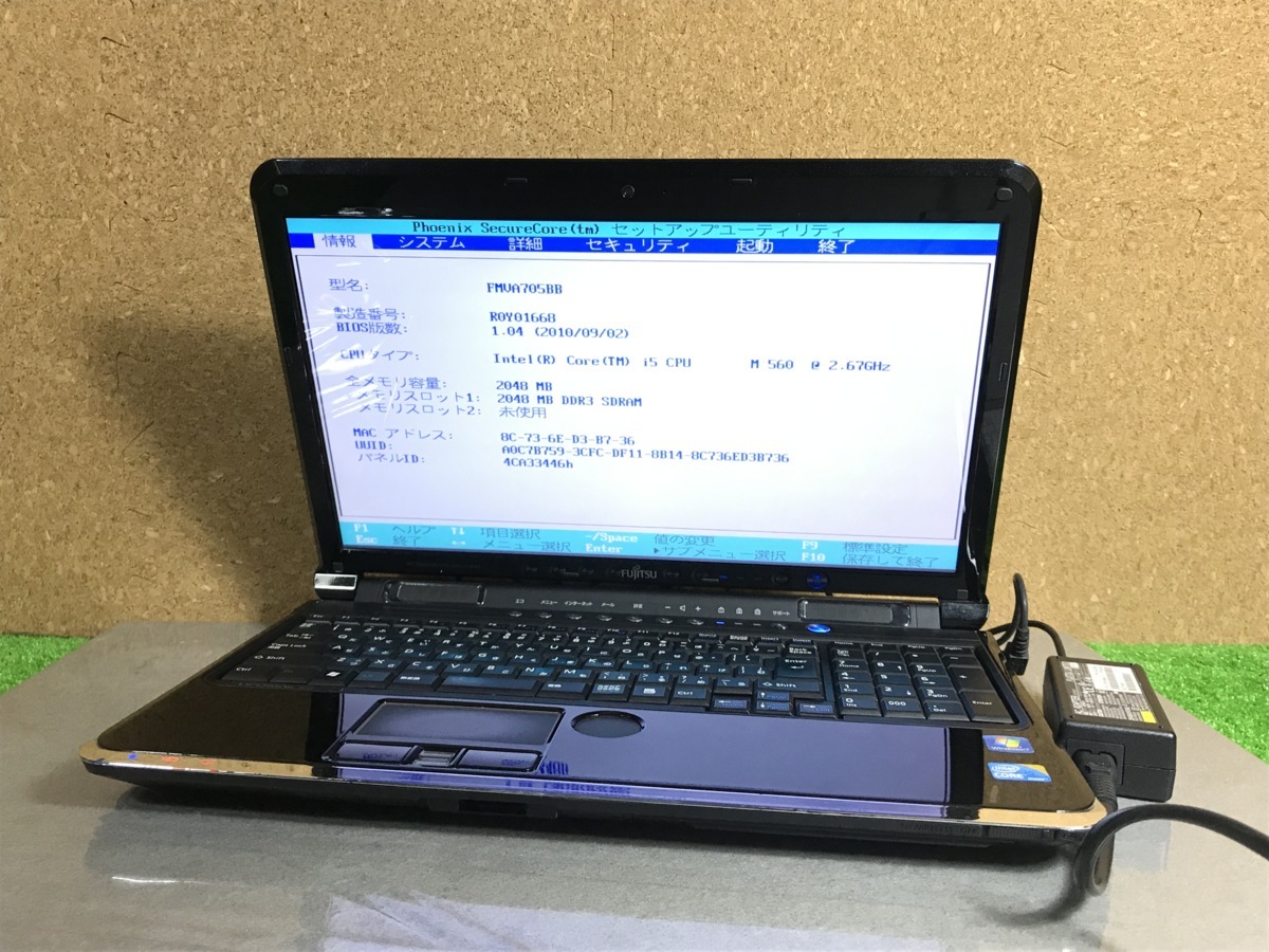 FUJITSU LIFEBOOK FMVA50D1WP ノート PC Core i7-7700HQ 2.80GHz 4GB
