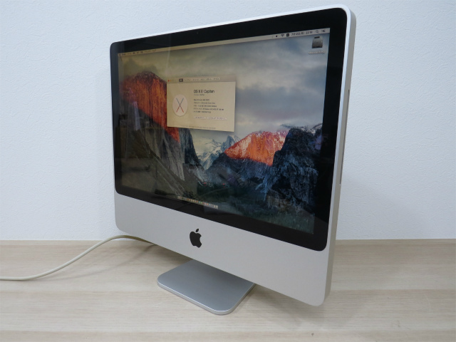 iMac 20インチ Mid 2007 Core2Duo 2GHz メモリ4GB HDD2TB A1224 El