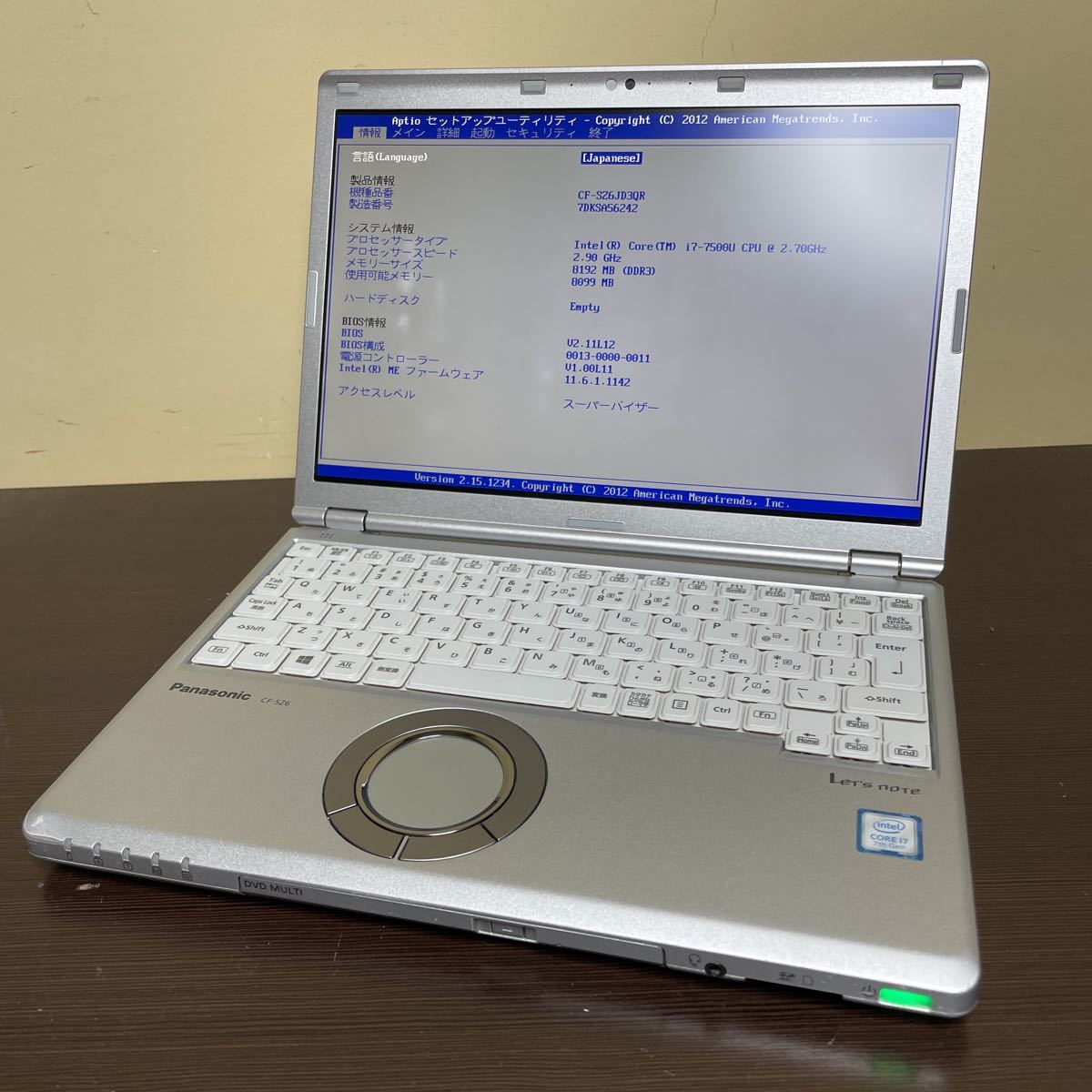 ジャンク Panasonic Let\\u0027snote CF-SZ6 Core i5-7200U 2.5GHz
