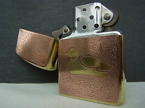 ビンテージZIPPO☆デコイ☆鴨☆SOLID BRASS☆1985年ジッポ(Zippo 