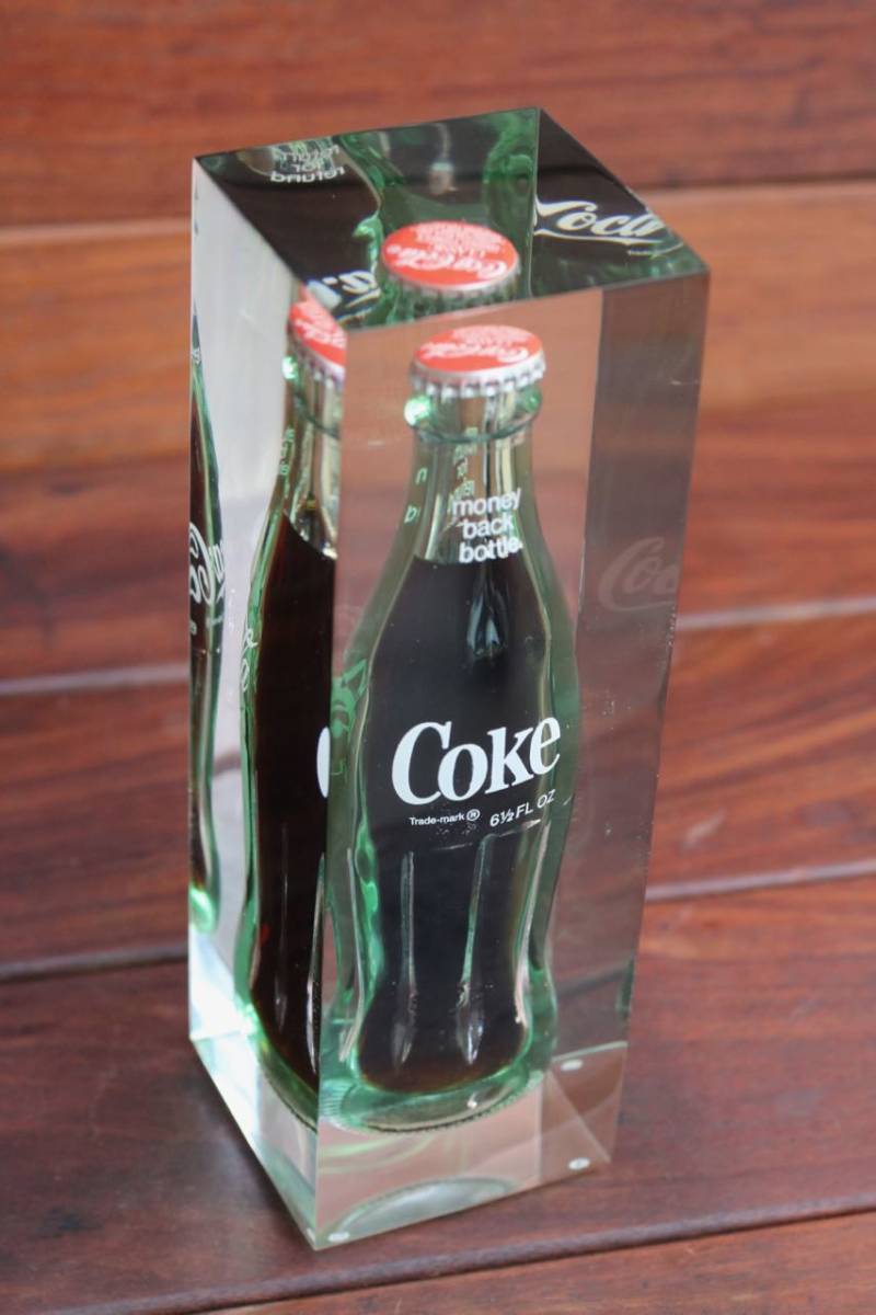 送料込み：コカコーラ・アクリル閉じ込めボトル・記念ノベルティー