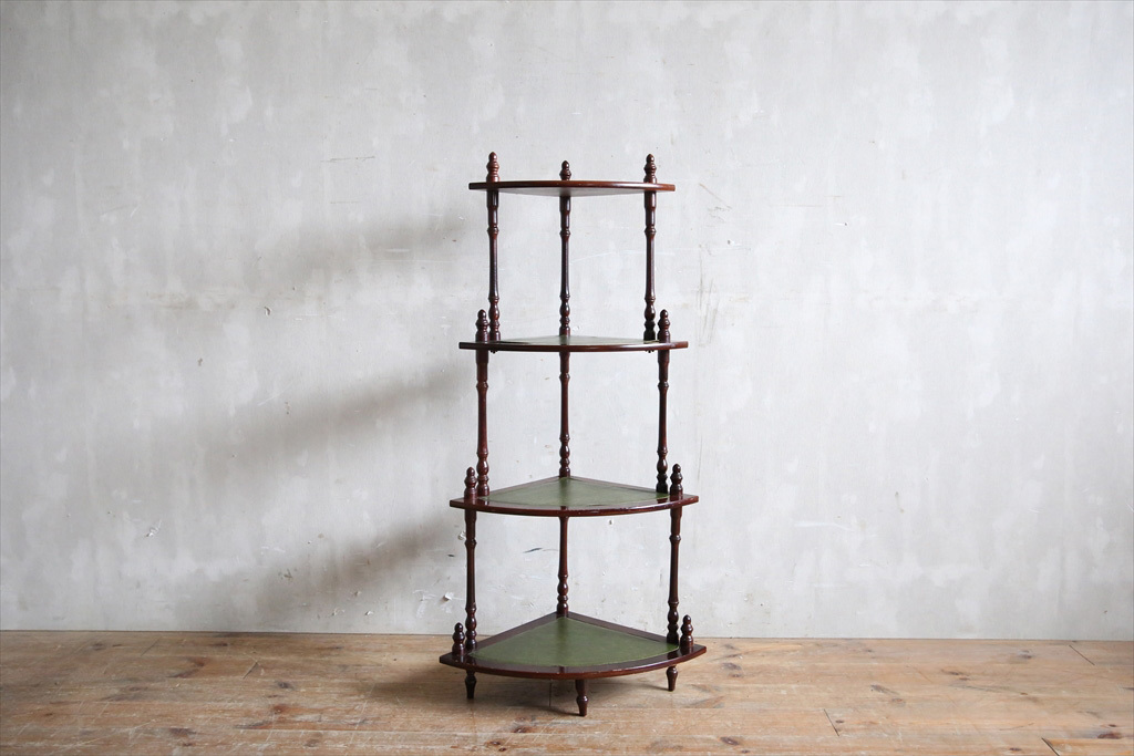 英国アンティーク◇古木4段シェルフ/ワットノット/木製スタンド/飾り棚