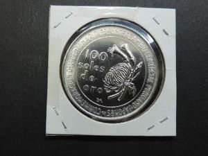 ペルー 100ソル 銀貨のYahoo!オークション(旧ヤフオク!)の相場・価格を