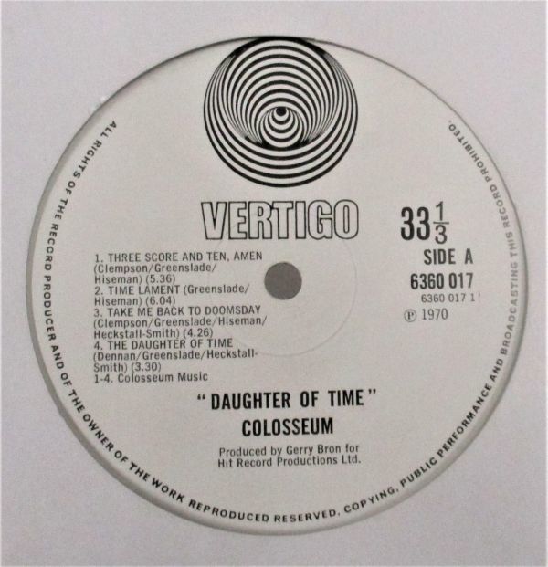 @ アナログ イギリス盤 Colosseum Daughter Of Time [ UK '71 Vertigo 6360017 ] Time Daughter of Edition Expanded (1970)