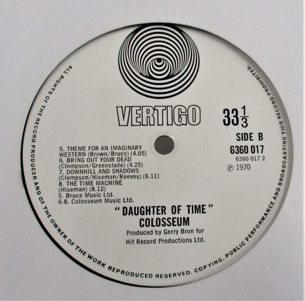 @ アナログ イギリス盤 Colosseum Daughter Of Time [ UK '71 Vertigo 6360017 ] Time Daughter of Edition Expanded (1970)