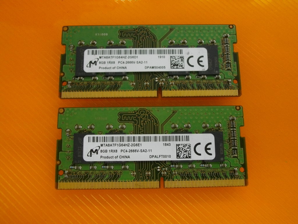 8GB Micron PC4-2666V 1Rx8 DDR4 PC4-21300 DDR4-2666 : メモリ ノート 