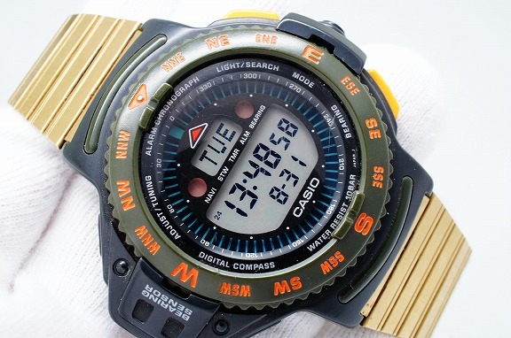 H178●作動良好 CASIO カシオ デジタルコンパス CPW-200 10気圧防水 アラームクロノ デジアナ 紳士メンズ男性腕時計 クォーツ