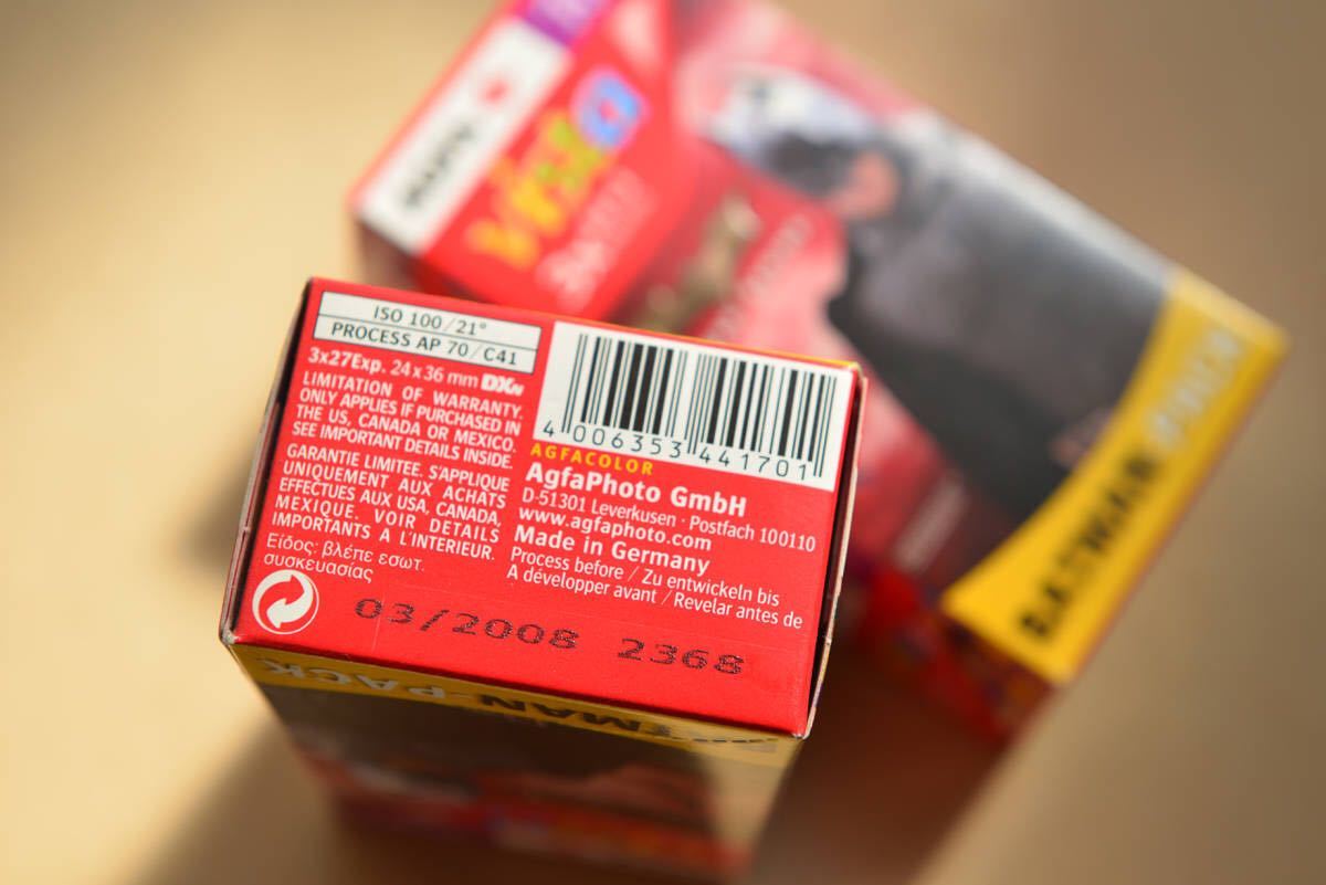 AGFA アグファ　ネガカラーフィルム BATMAN-PACK 27枚撮り3本パック×2 計6本　　期限切れ Photo AGFA アグファ 35ｍｍ red VARIANT