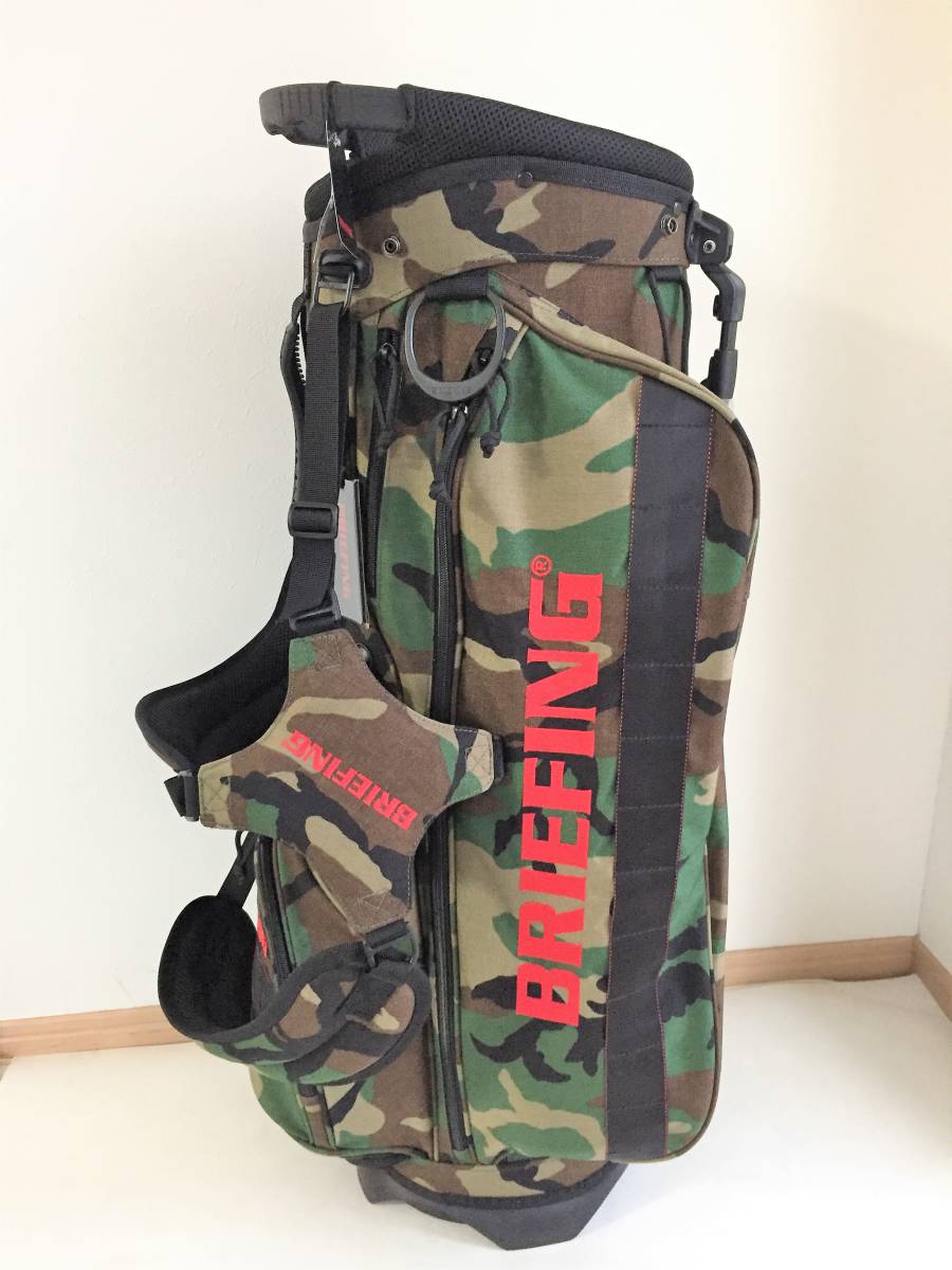 Briefing キャディバッグ CR-4#2 カモフラ柄　 赤ロゴ 新品 BRIEFING ブリーフィング CR-4 #02 WOODLAND CAMO 迷彩 スタンド