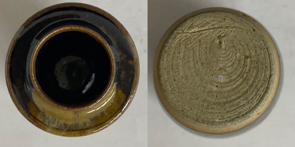 膳所焼 淡海ぜぜ 茶道具 共箱 茶入 陽炎園 陽炎園造 肩衝