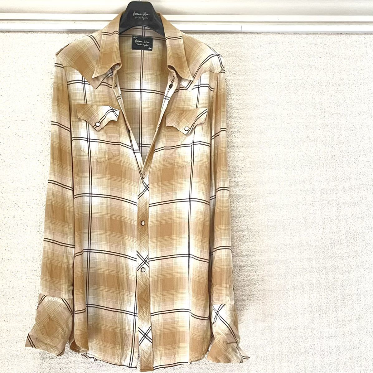 Number Nine ナンバーナイン 07SS シャドーチェックロングシャツ 現 