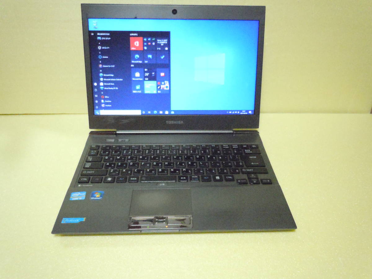 軽っ1.12kg 速っ DYNABOOK R632/F i5 2467M 1.60GHz RAM4GB SSD128GB 13.3inchモニタ Win10pro msOffice2019pro Webカメラ付