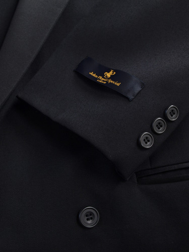 ◆L/T170-175黒ブラック/サテン襟/ダブルタキシードジャケット