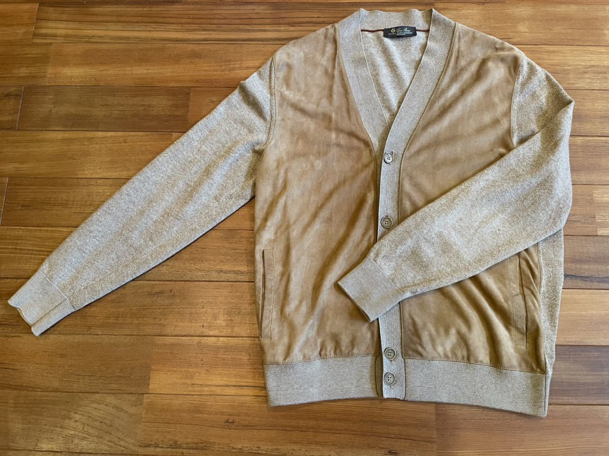 ロロピアーナ Loro Piana ビキューナxベビーカシミアxレザー 極上素材カーディガン ジャケット 国内正規品 定価80万円