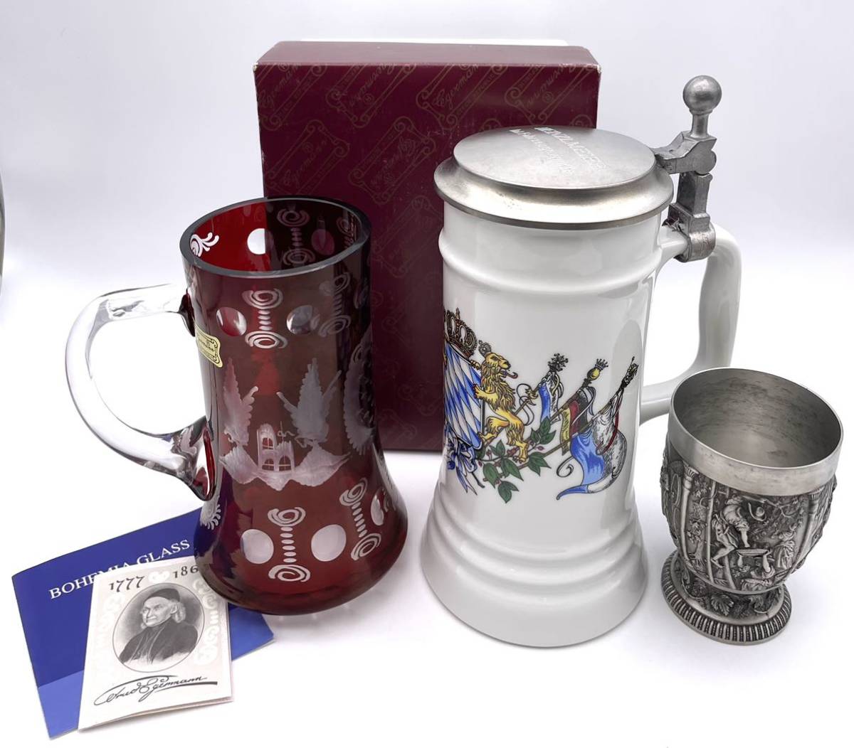 Egermann エーゲルマン ボヘミアングラス ドイツ製 錫 ビアマグ ビールジョッキ ビールグラス ビアジョッキ 売買されたオークション情報 Yahooの商品情報をアーカイブ公開 オークファン Aucfan Com