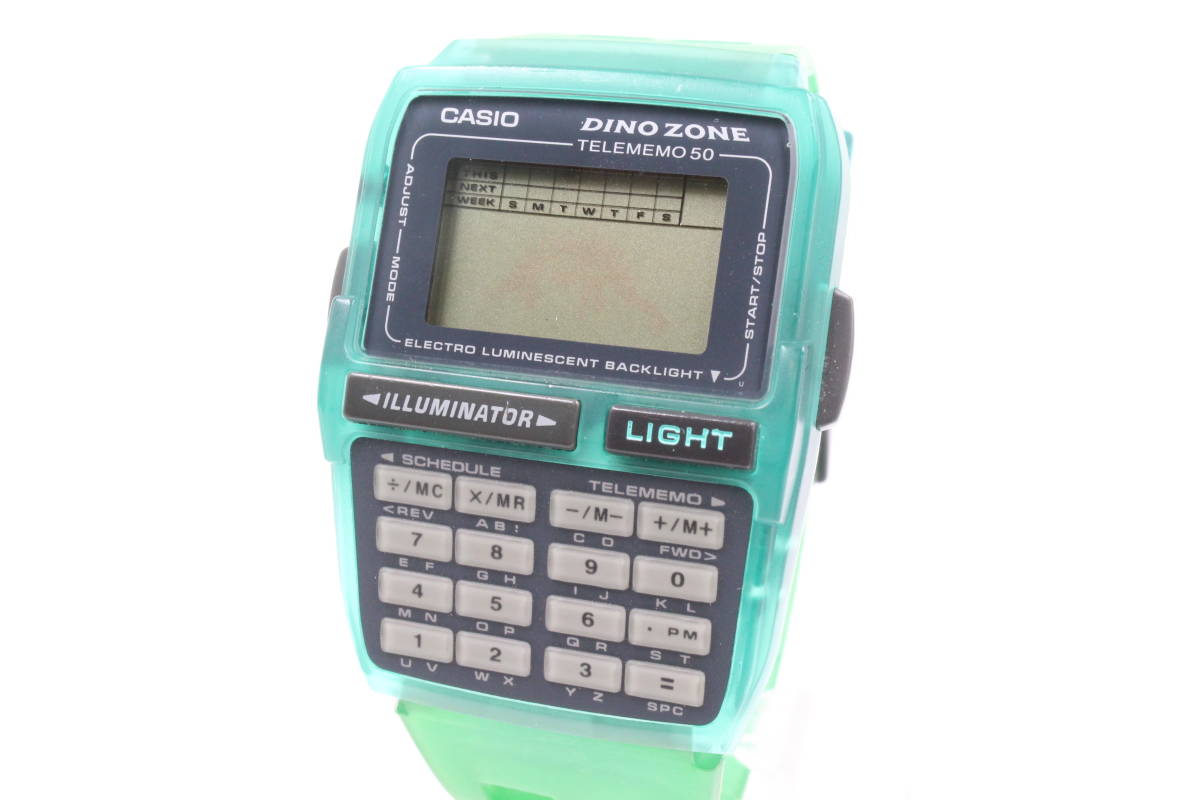 【CASIO カシオ】 DATABANK データバンク DBC-63 クォーツ/QZ 腕時計 グリーン系 クリア アンティーク