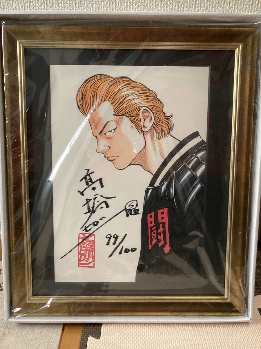 ザ・松田 ブラックエンジェルズ 平松伸ニ 直筆イラストサイン色紙