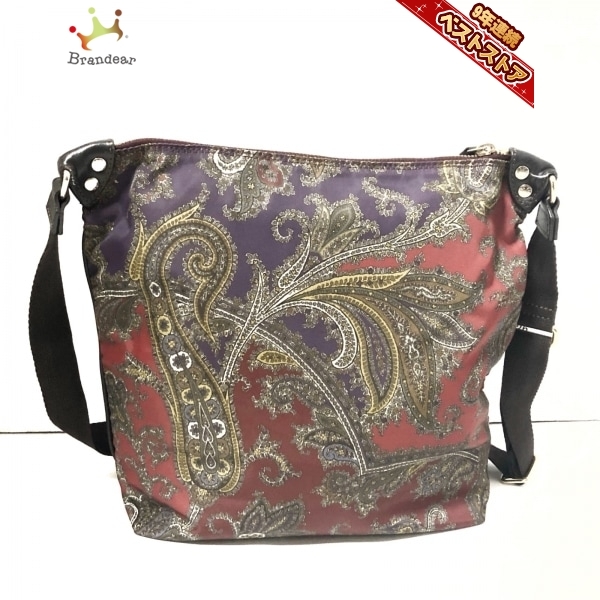 エトロ ETRO ショルダーバッグ 紫系マルチ ボディクロスバッグ 美品