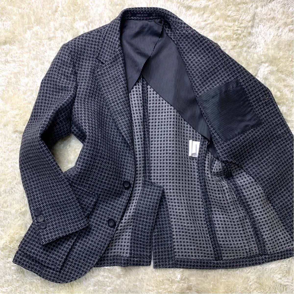 エンポリオアルマーニ《GREEN LINE》『大人のお洒落』ARMANI テーラードジャケット 48 L位 着心地◎極上ヴァージンウール グレー系 ジャケット、上着 Lサイズ