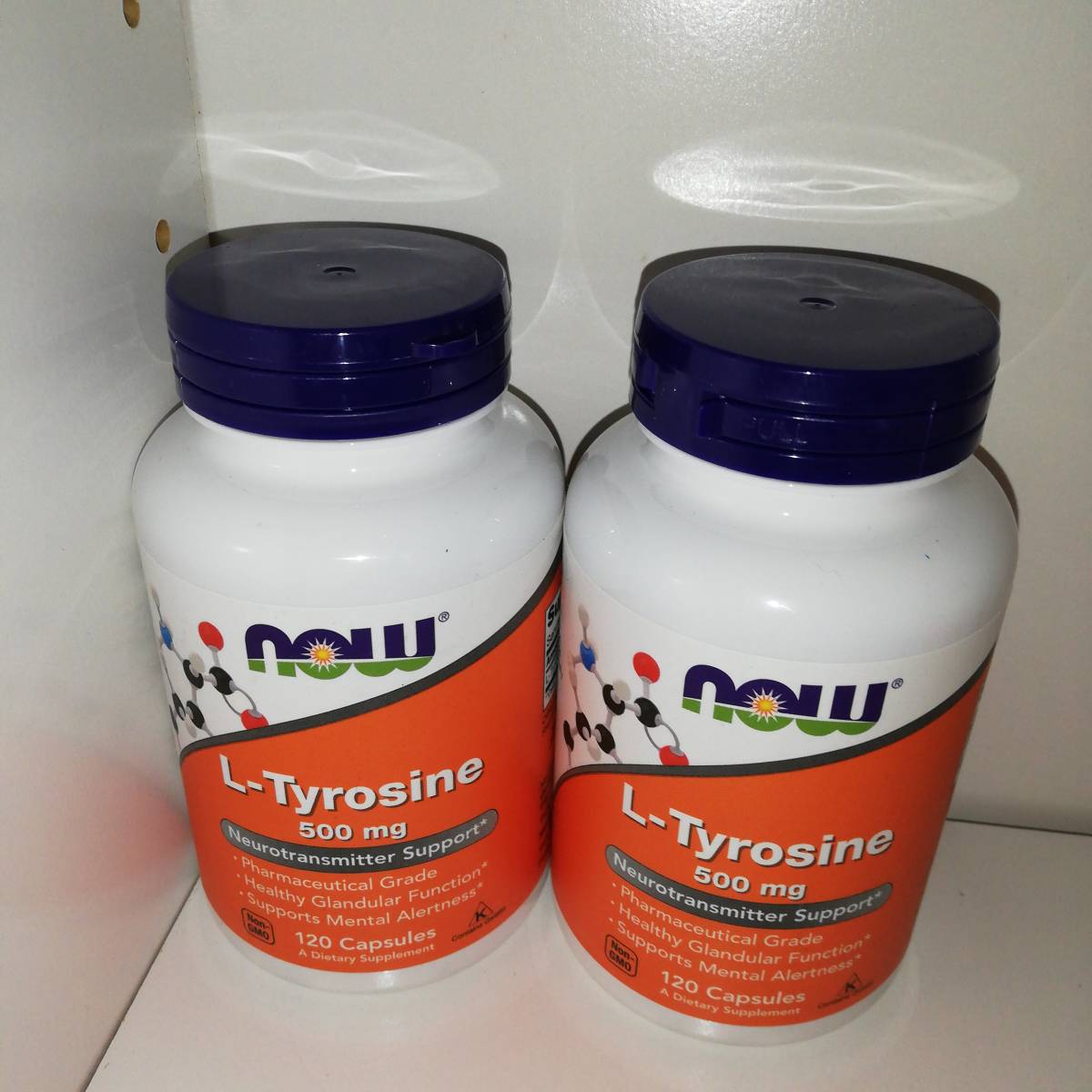 【2個セット】L-チロシン 500mg 120カプセル now foods ナウフーズ【送料無料】