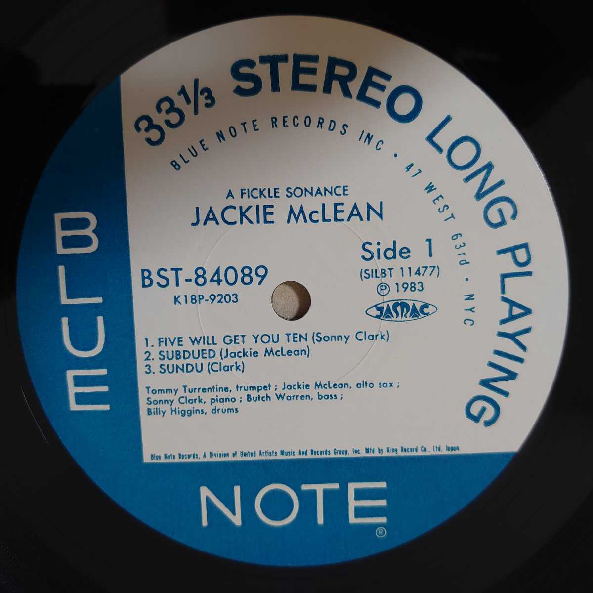 Jackie Fickle Sonance A McLean JACKIE Note Blue – LP ⁄ Vinyl