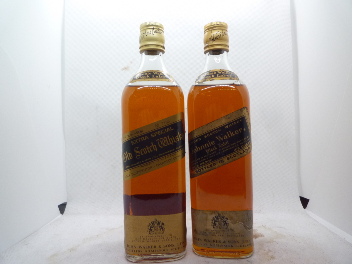 【古酒 未開栓】【1000円スタート】Johnnie Walker Black Label ジョニーウォーカー 黒　金キャップ　特級　２本/750ml 43%　/3240
