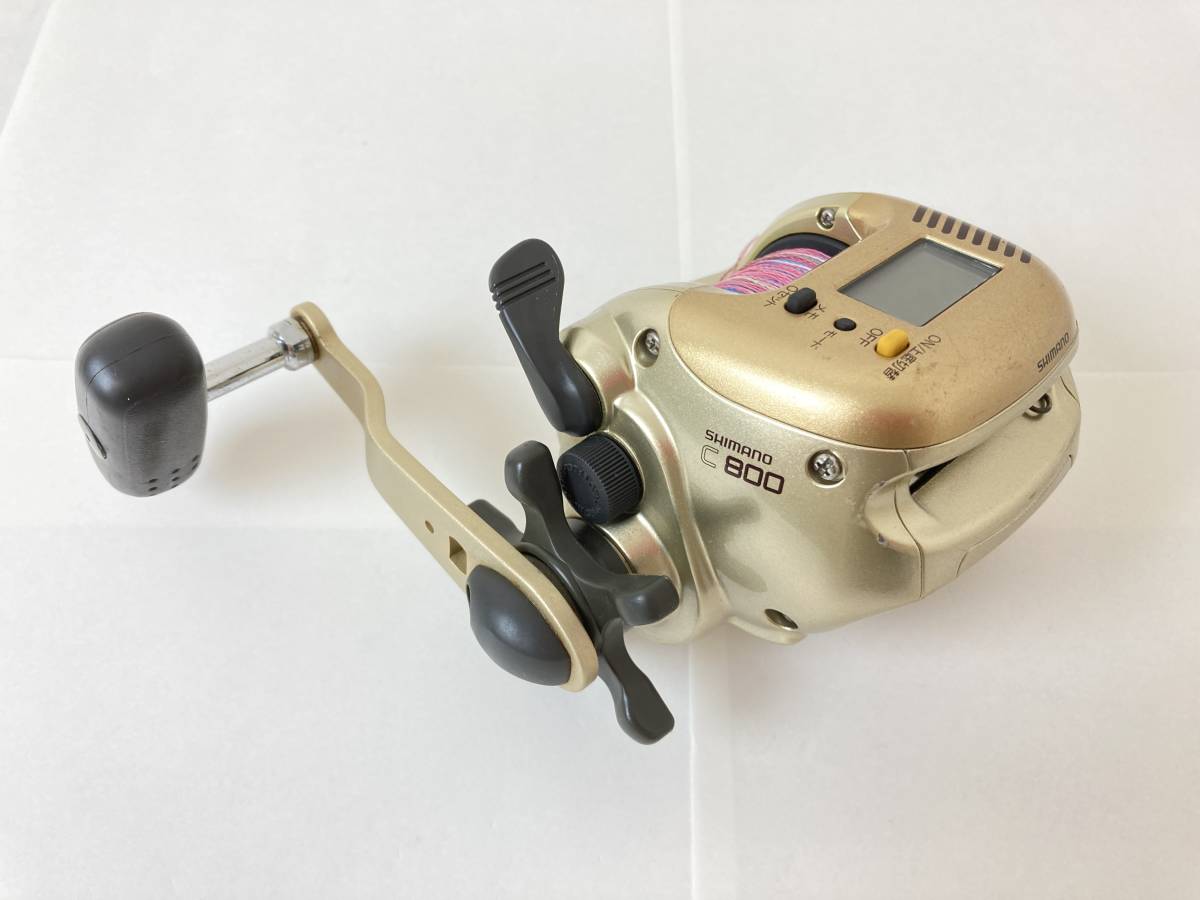 【OH71】SHIMANO シマノ 船用両軸リール 小船 SLS C800 右ハンドル 液晶カウンター付き 日本製 船釣り リール ジャンク扱い 中古現状品