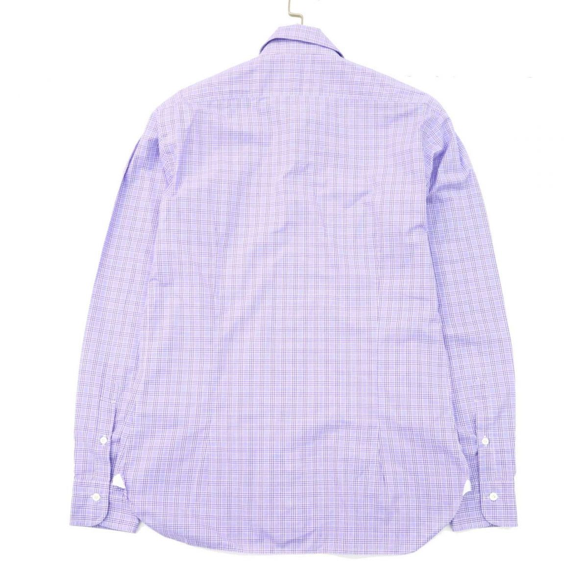 BARBA バルバ DANDYLIFE 長袖 ホリゾンタルカラー☆ チェック シャツ 