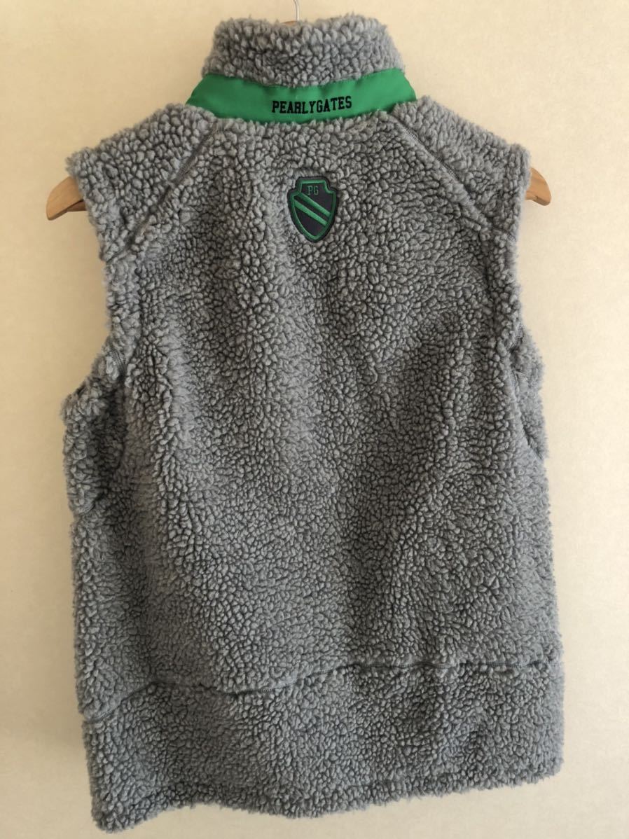 PEARLY GATES パーリーゲイツ ボアジップベストグレー　_3