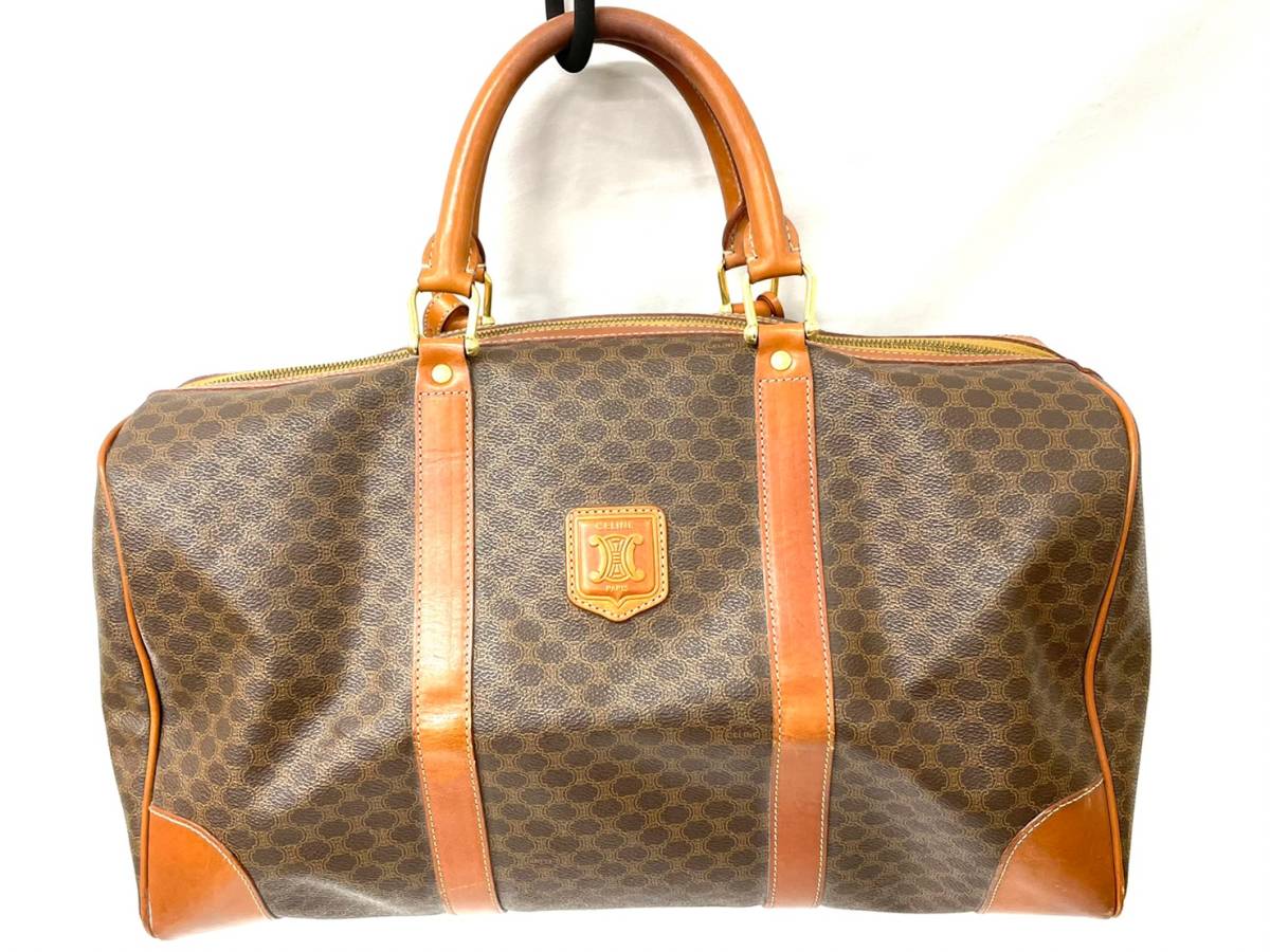 11448*7 CELINE セリーヌ マカダム柄 PVC×レザー ゴールド金具 