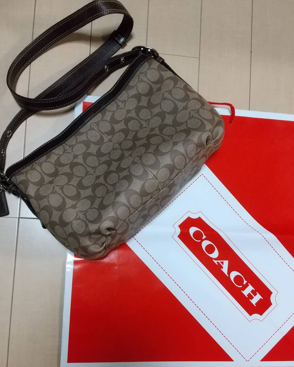 COACH】ショルダーバッグ シグネチャー PVC レザー レディース 【美品