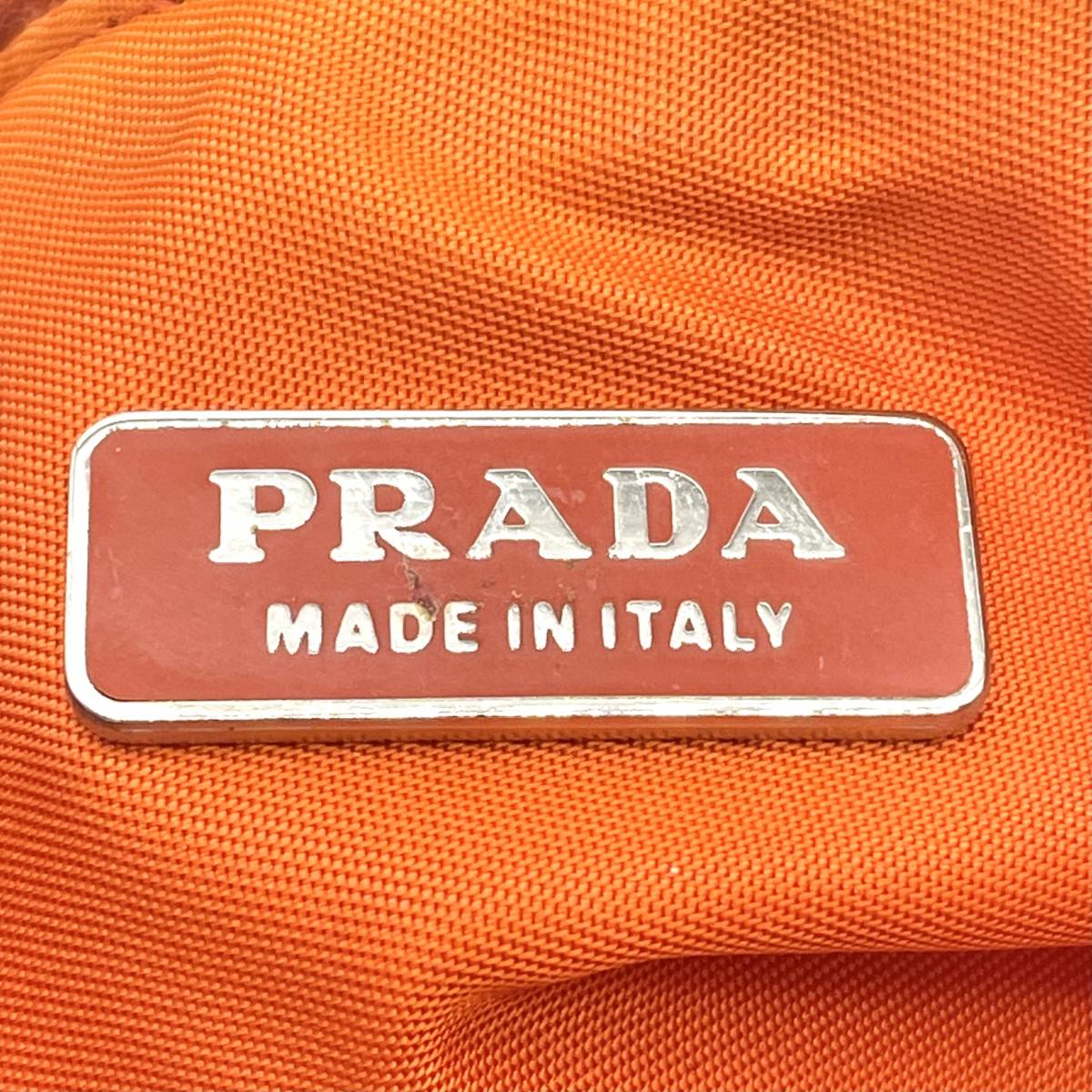 1円 美品 PRADA プラダ テスート ナイロン オレンジ アクセサリー 