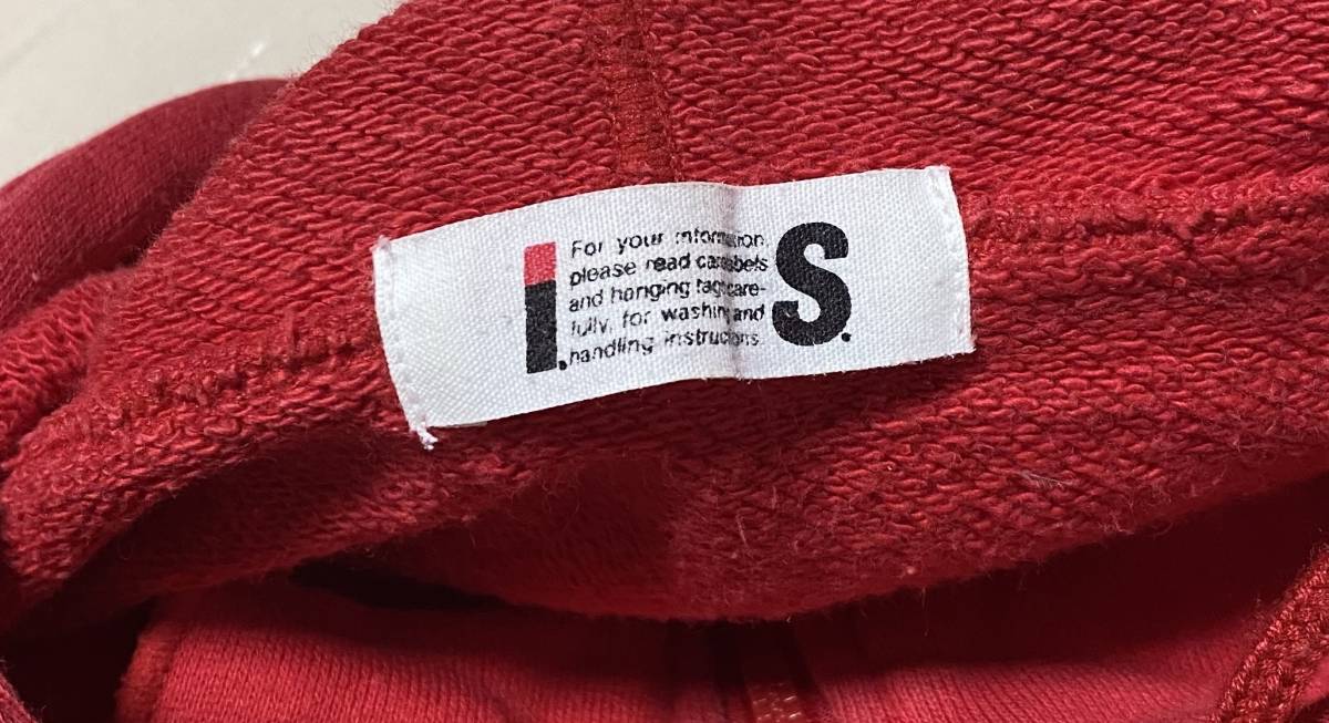 80s I.S. ISSEY MIYAKE バックロゴ オーバーサイズ パーカー 赤 M