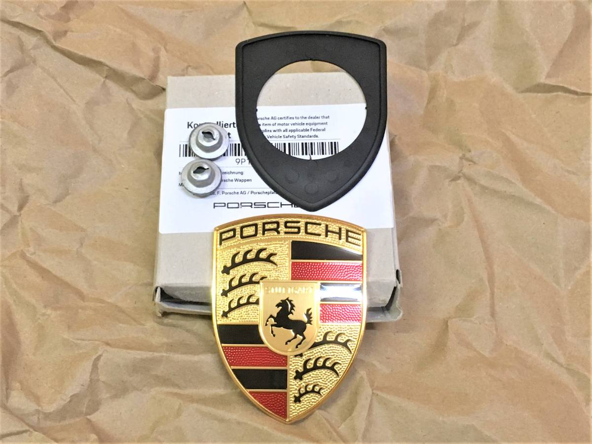 【新品】ポルシェ純正品 クレストエンブレム・ガスケット・ナット987型 ボクスター S・スパイダー 997型 ポルシェ911 カレラ S 4 4S_1